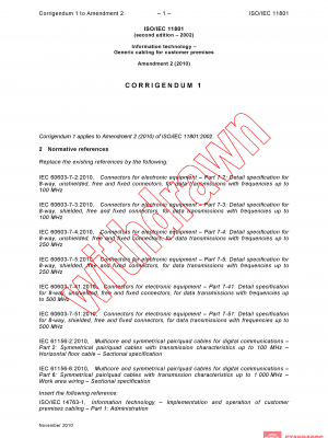 ISO/IEC 11801:2002/AMD2:2010/COR1:2010 PDF
