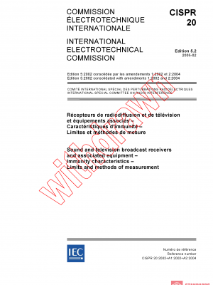 CISPR 20:2002+AMD1:2002+AMD2:2004 CSV PDF