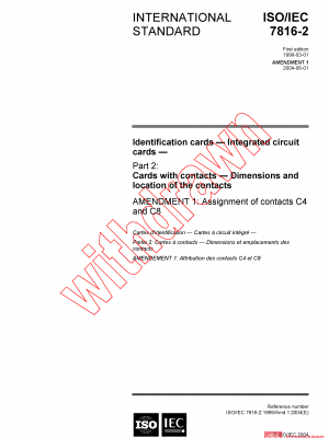 ISO/IEC 7816-2:1999/AMD1:2004 PDF
