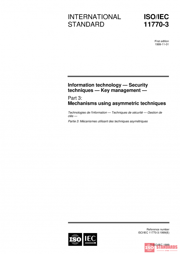 ISO/IEC 11770-3:1999 PDF