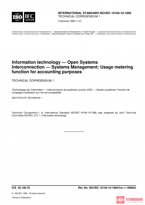 ISO/IEC 10164-10:1995/Cor 1:1999 PDF