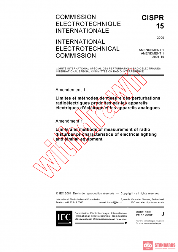 CISPR 15:2000/AMD1:2001 PDF