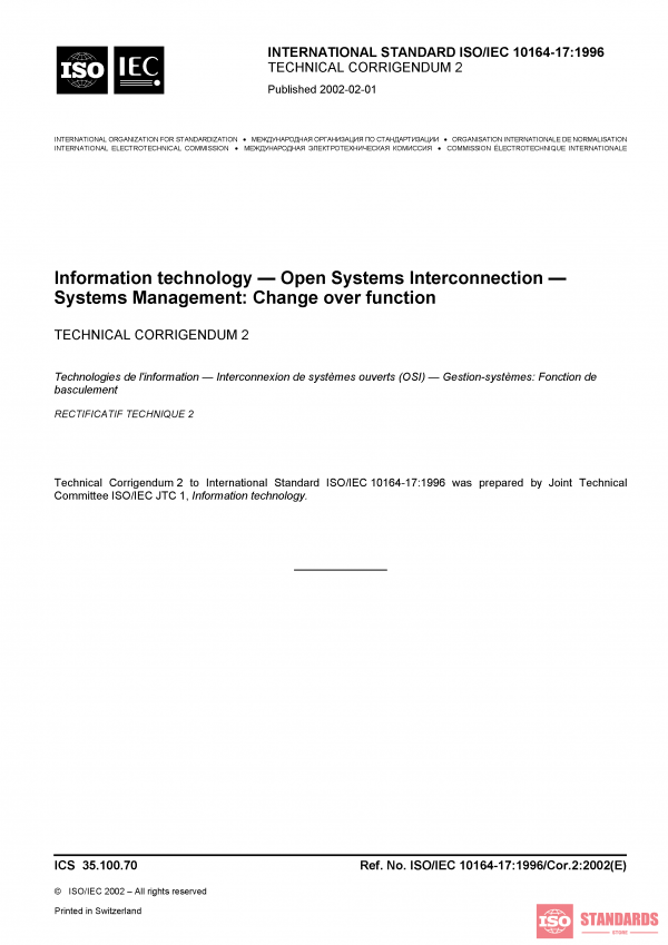 ISO/IEC 10164-17:1996/Cor 2:2002 PDF