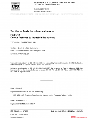ISO 105-C12:2004/Cor 1:2007 PDF