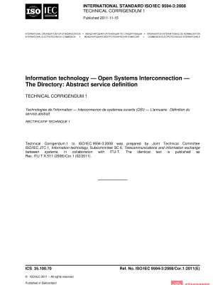 ISO/IEC 9594-3:2008/COR1:2011 PDF