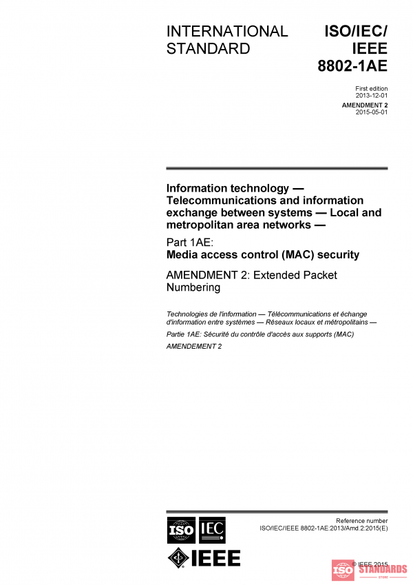 ISO/IEC/IEEE 8802-1AE:2013/AMD2:2015 PDF