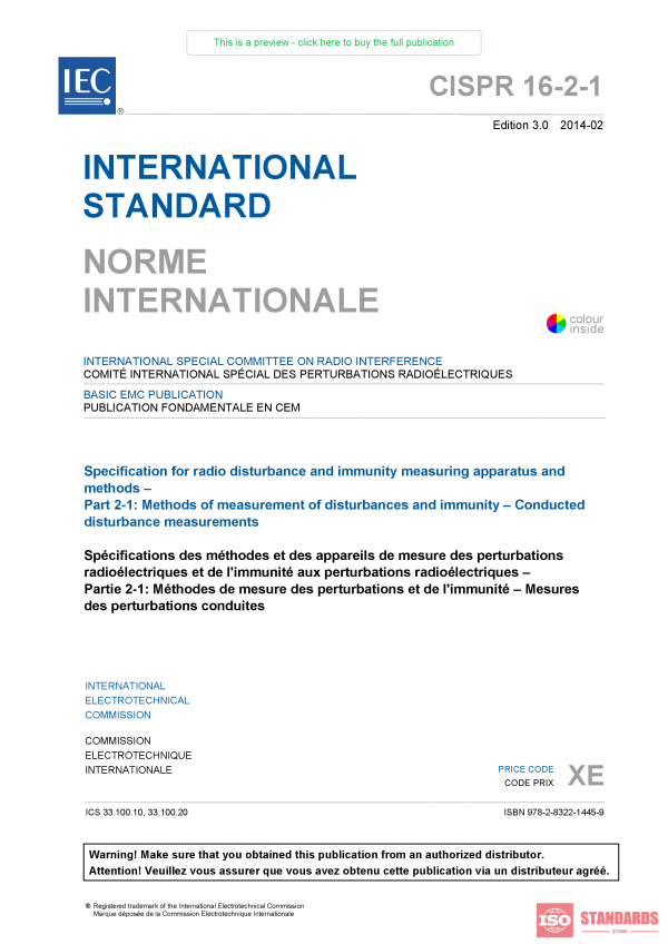 CISPR 16 2-1 ed 3.0:2014 PDF