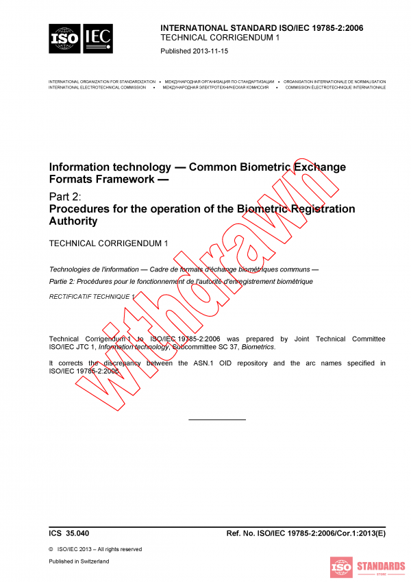 ISO/IEC 19785-2:2006/COR1:2013 PDF
