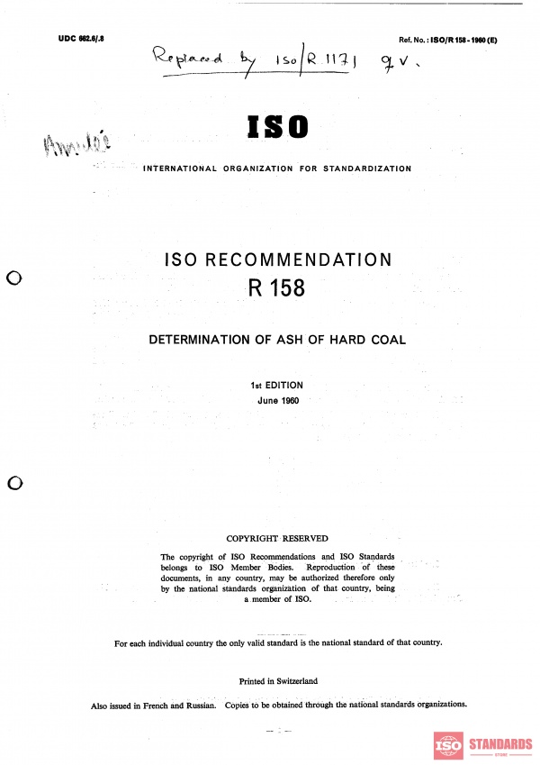 ISO/R 158:1960 PDF