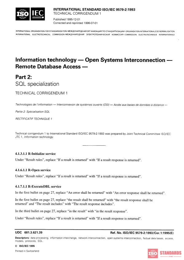 ISO/IEC 9579-2:1993/Cor 1:1995 PDF