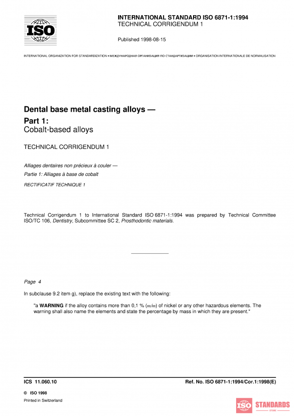 ISO 6871-1:1994/Cor 1:1998 PDF