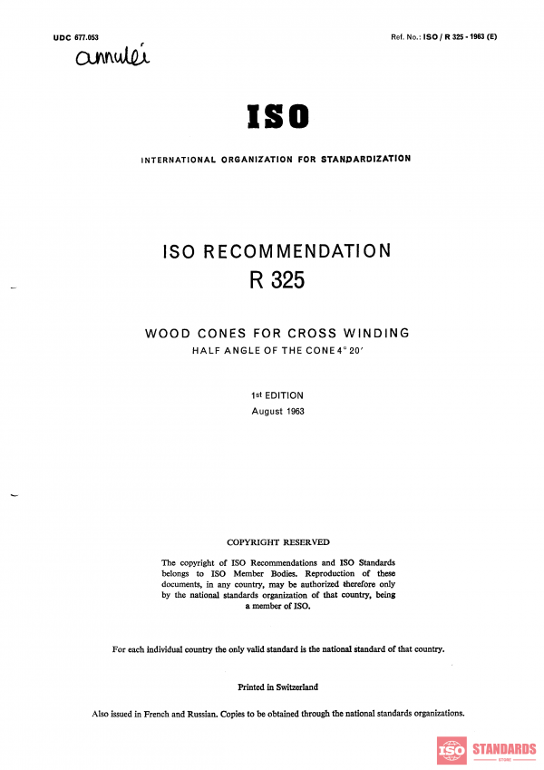 ISO/R 325:1963 PDF
