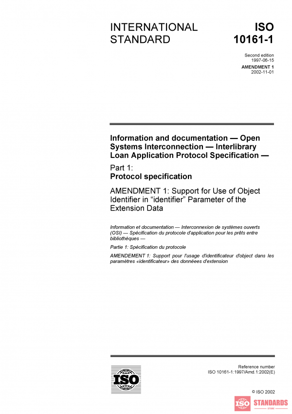 ISO 10161-1:1997/Amd 1:2002 PDF