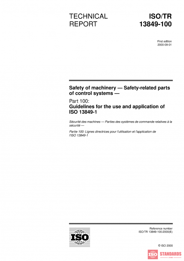 ISO/TR 13849-100:2000 PDF