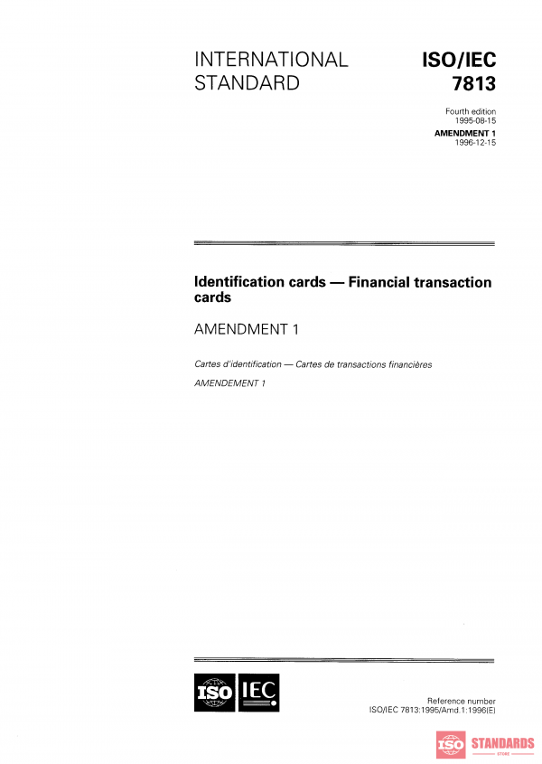 ISO/IEC 7813:1995/Amd 1:1996 PDF