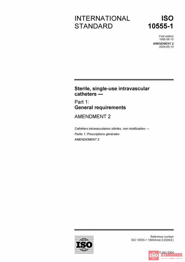 ISO 10555-1:1995/Amd 2:2004 PDF