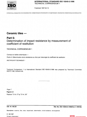 ISO 10545-5:1996/Cor 1:1997 PDF