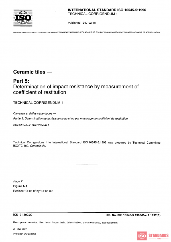 ISO 10545-5:1996/Cor 1:1997 PDF