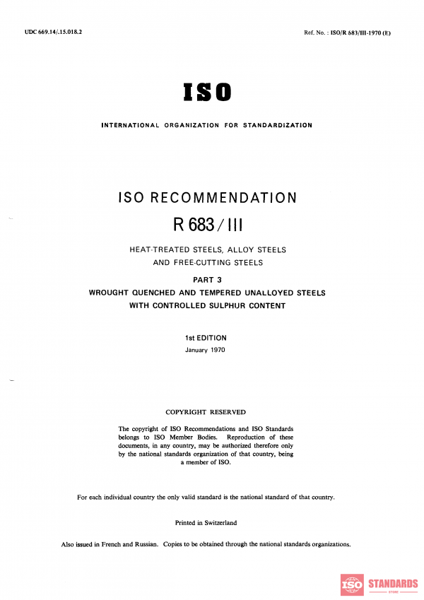ISO/R 583-3:1970 PDF