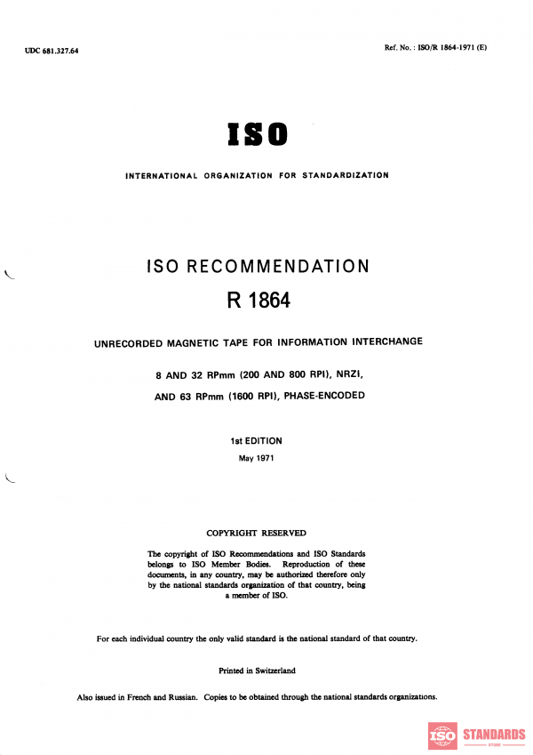 ISO/R 1864:1971 PDF