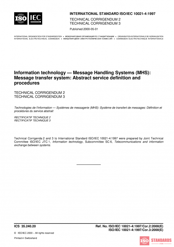 ISO/IEC 10021-4:1997/Cor 2:2000 PDF