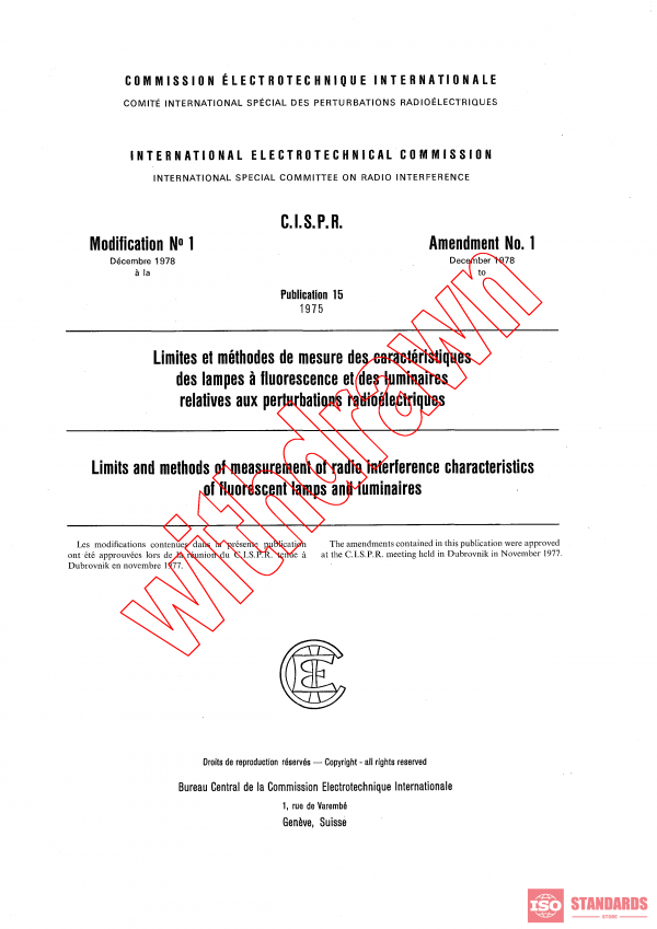 CISPR 15:1975/AMD1:1978 PDF