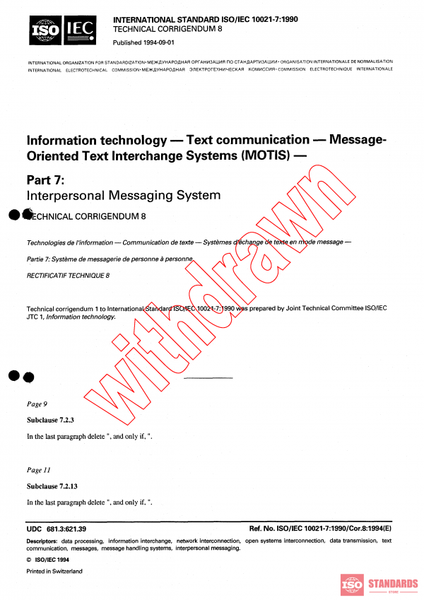 ISO/IEC 10021-7:1990/COR8:1994 PDF