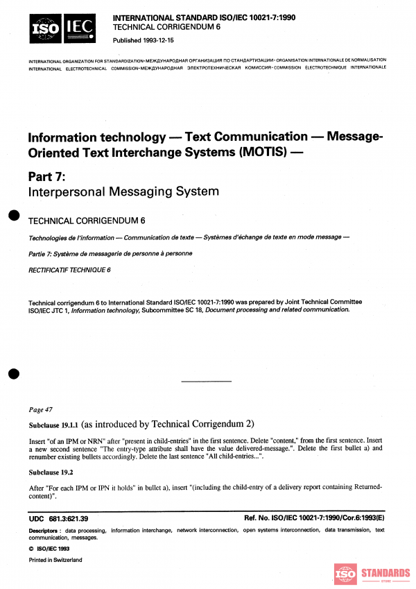 ISO/IEC 10021-7:1990/Cor 6:1993 PDF