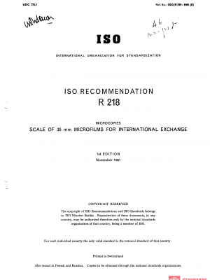 ISO/R 218:1961 PDF