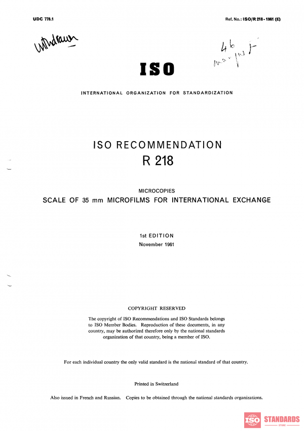 ISO/R 218:1961 PDF