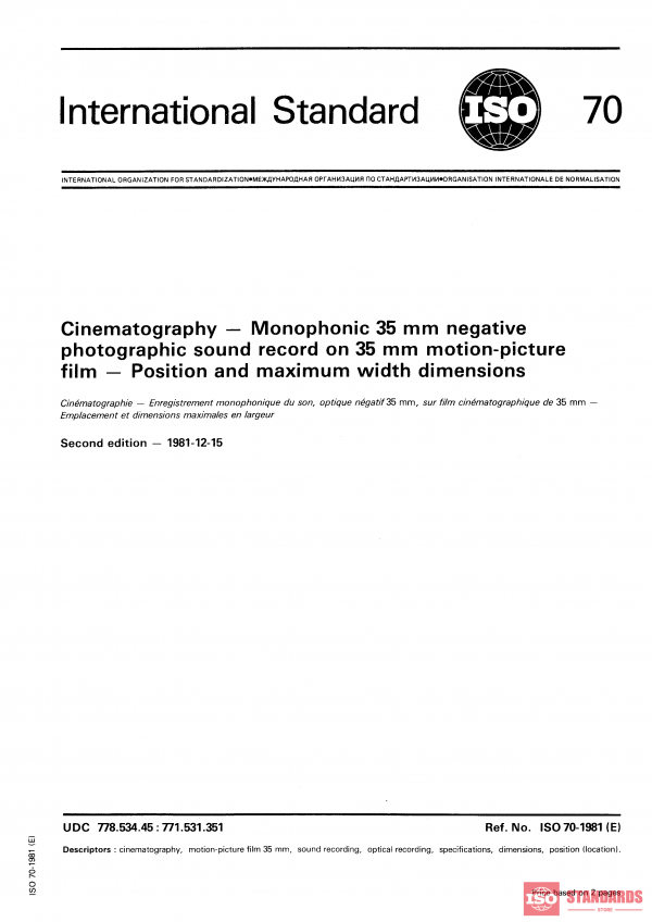 ISO 70:1981 PDF