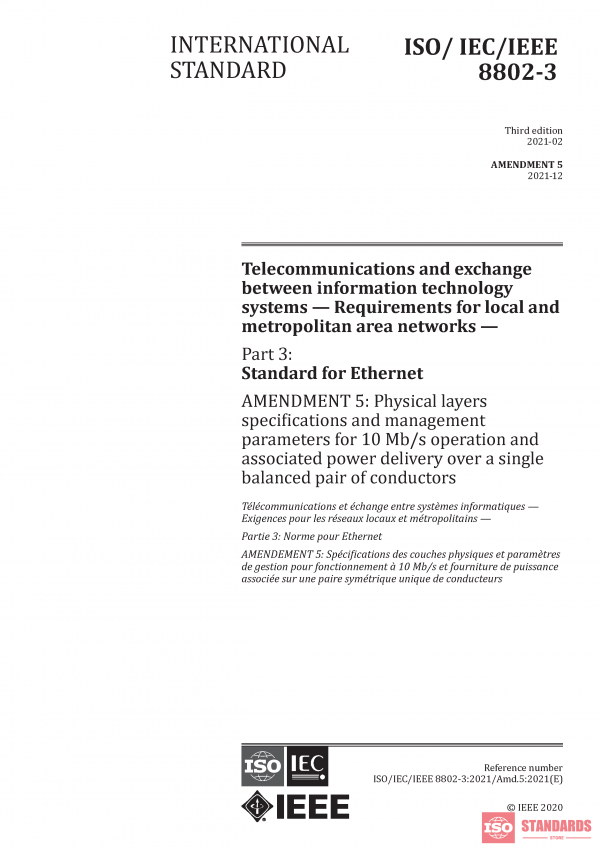 ISO/IEC/IEEE 8802-3:2021/AMD5:2021 PDF
