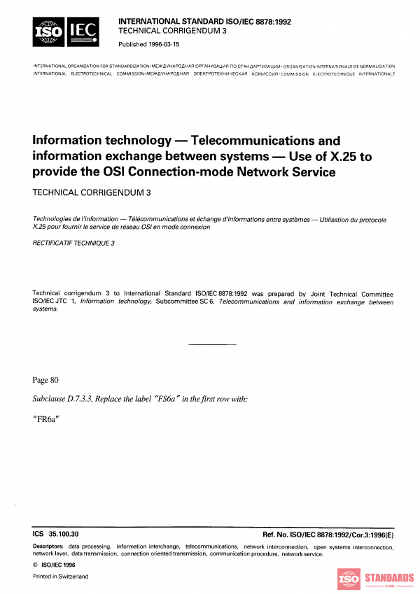ISO/IEC 8878:1992/COR3:1996 PDF