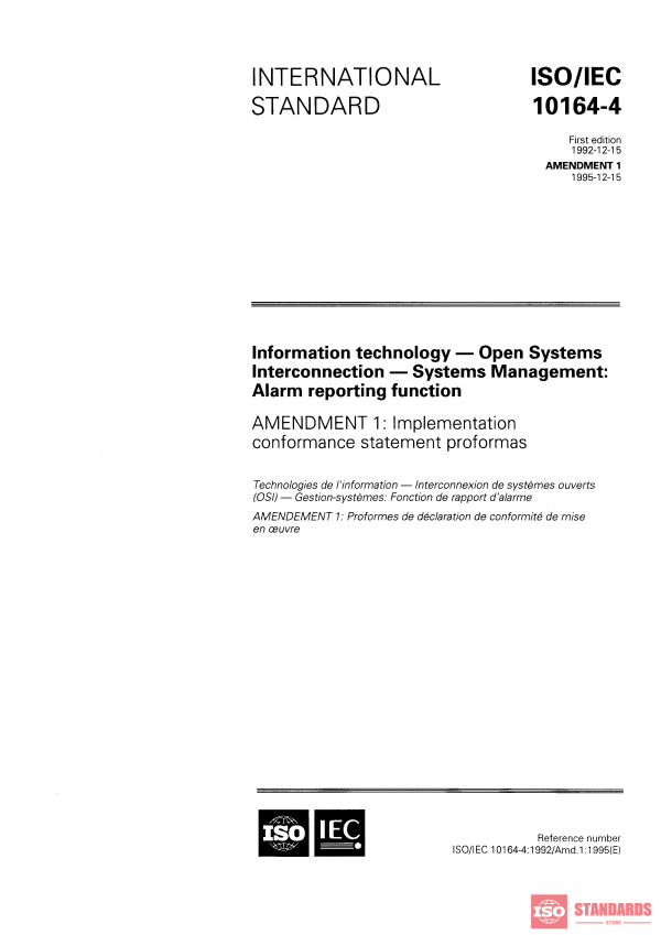 ISO/IEC 10164-4:1992/Amd 1:1995 PDF