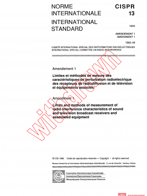 CISPR 13:1990/AMD1:1992 PDF