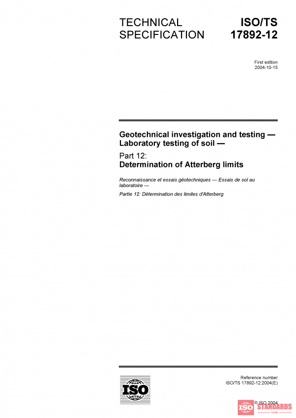 ISO/TS 17892-12:2004 PDF