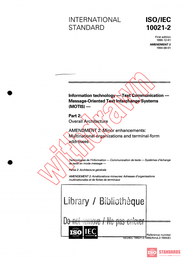 ISO/IEC 10021-2:1990/AMD2:1994 PDF