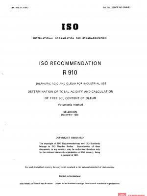 ISO/R 910:1968 PDF