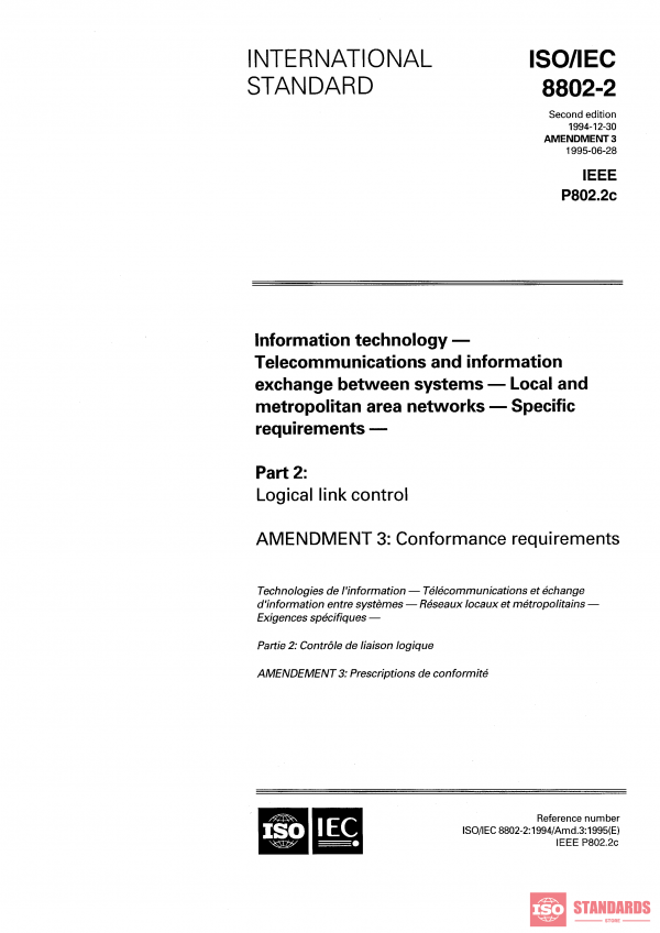 ISO/IEC 8802-2:1994/Amd 3:1995 PDF